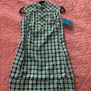 Vintage 60s lime and navy minidress